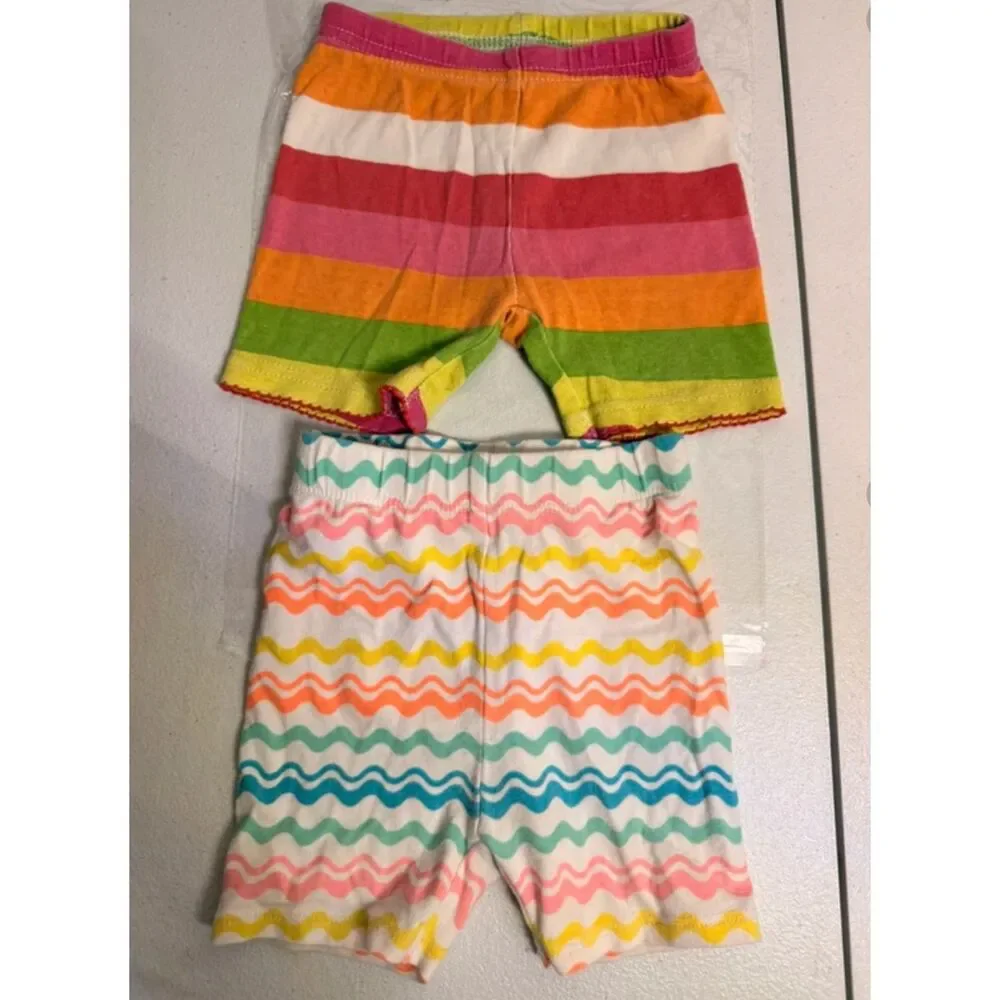 Carter’s & Wonder Kids 2Pc Colorful Bike Shorts Baby Girls 12M 5053